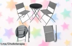 Conjunto de muebles de jardín Tectake en 3 piezas, diseño plegable y a un precio rebajado que te dejará boquiabierto ¡No pierdas esta oportunidad para disfrutar al aire libre!