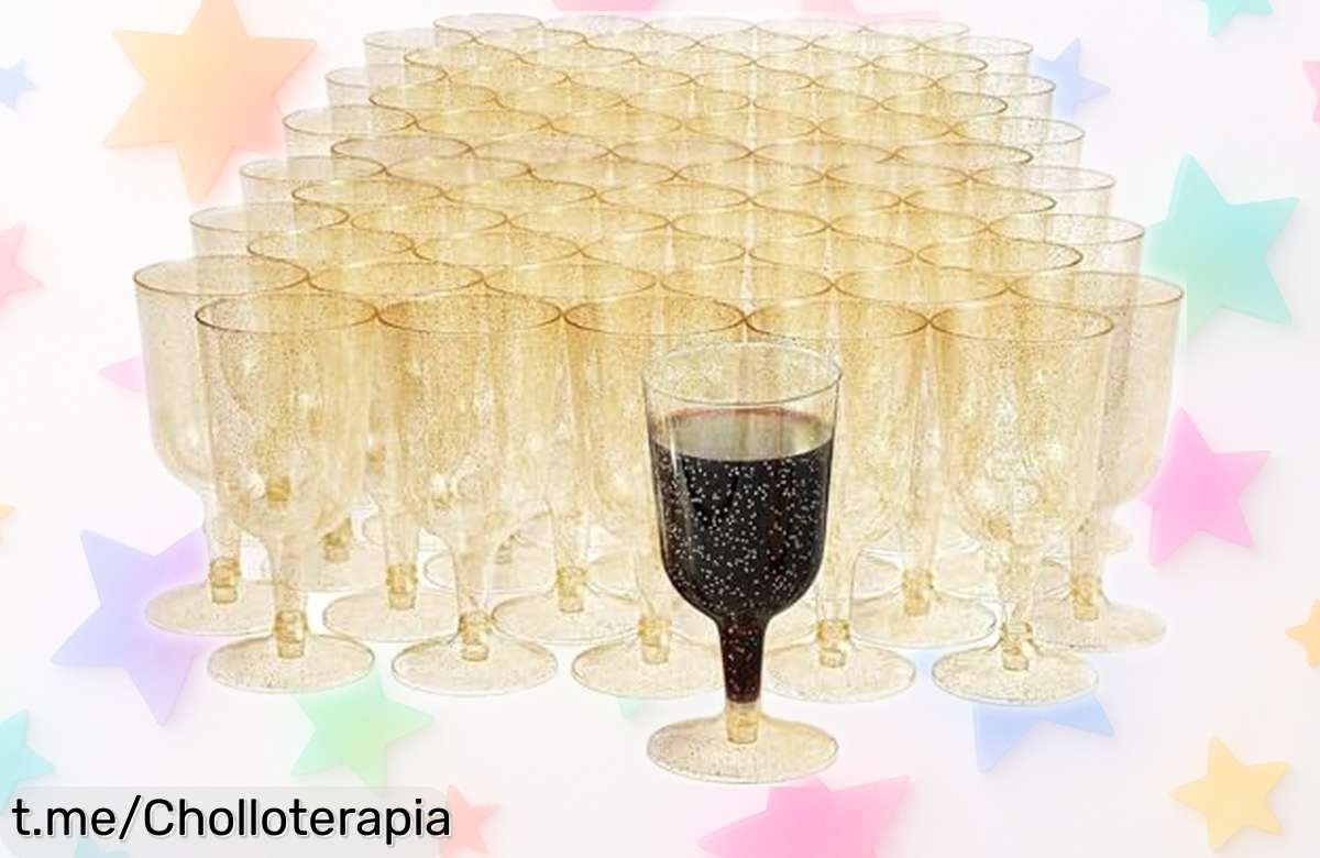 Copa de vino premium MATANA con purpurina dorada, oferta increíble y renovada para que brinde como nunca en tus celebraciones: ¡un chollo que volará en cuestión de horas!