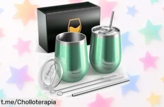 Copas de vino FloweryOcean en acero inoxidable, ¡rebajadas y perfectas para disfrutar tus bebidas frías o calientes donde quiera que vayas! No te quedes sin la tuya.