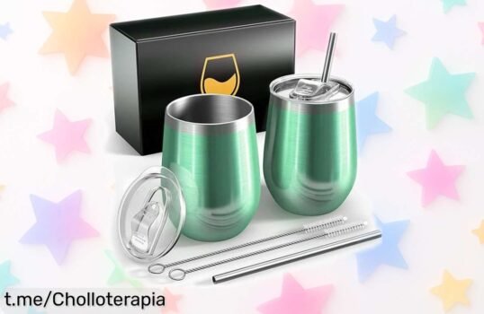 Copas de vino FloweryOcean en acero inoxidable, ¡rebajadas y perfectas para disfrutar tus bebidas frías o calientes donde quiera que vayas! No te quedes sin la tuya.