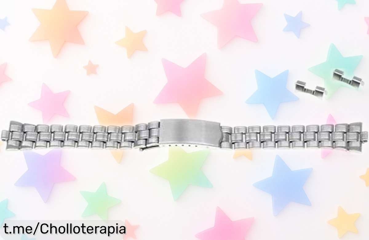 Correa de acero inoxidable de 16 mm con acabado plateado, precio rebajado que no querrás dejar escapar. Hazla tuya y dale estilo a tu reloj antes que se agote.