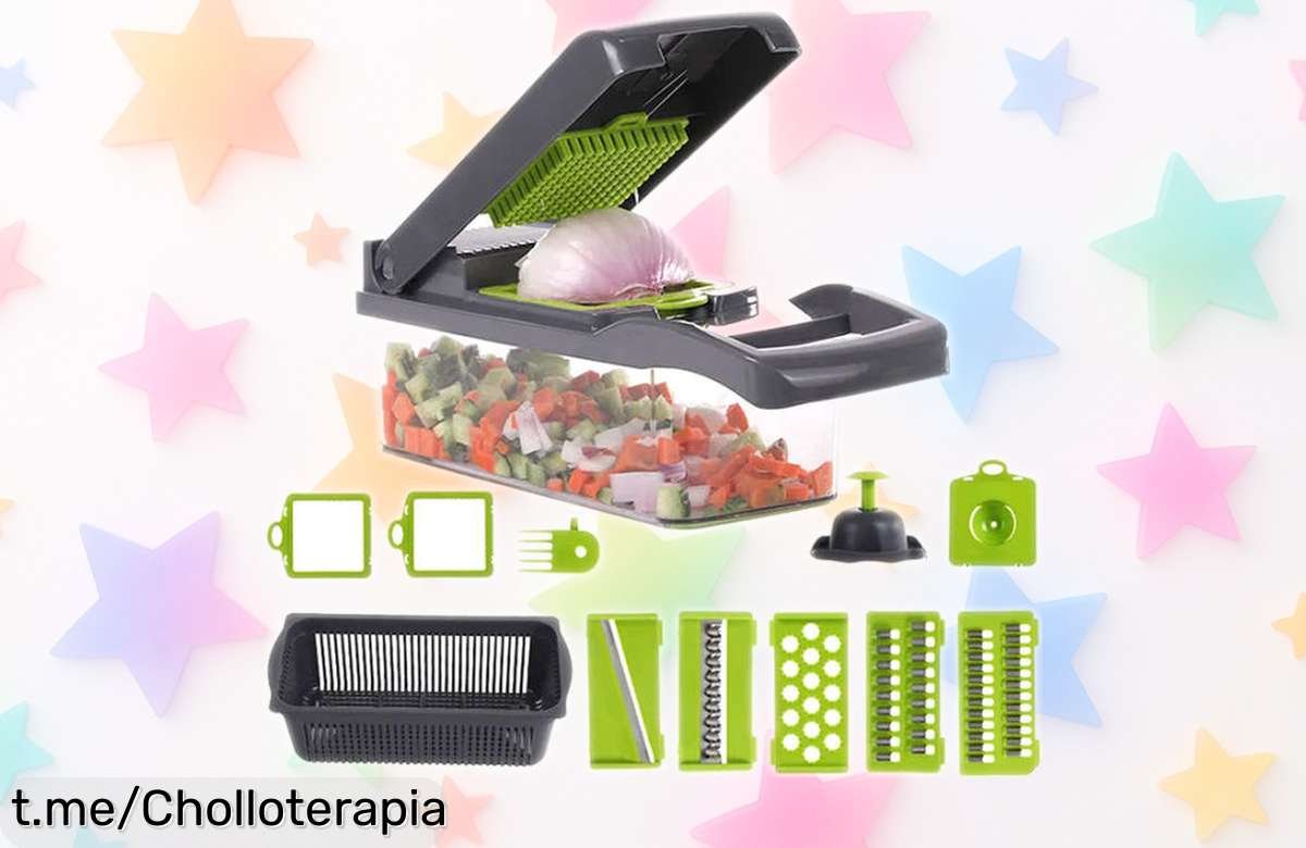 Cortador multifuncional 14 en 1 con súper caída de precio que transformará tu cocina: ¡consíguelo ahora antes que se agote y disfruta rebanando al instante!