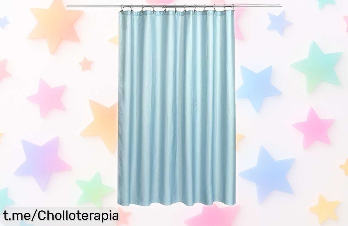 Cortina de ducha N&Y HOME azul claro de calidad hotelera, ¡rebajada a un precio loco! Renueva tu baño ahora y dale ese toque espectacular que tanto deseas.
