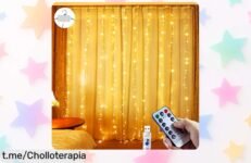 Cortina de luces Navidad 3x2.7m con 300 LEDs para encender tus fiestas y rincones, ¡rebajada a un precio increíble que no podrás dejar escapar!