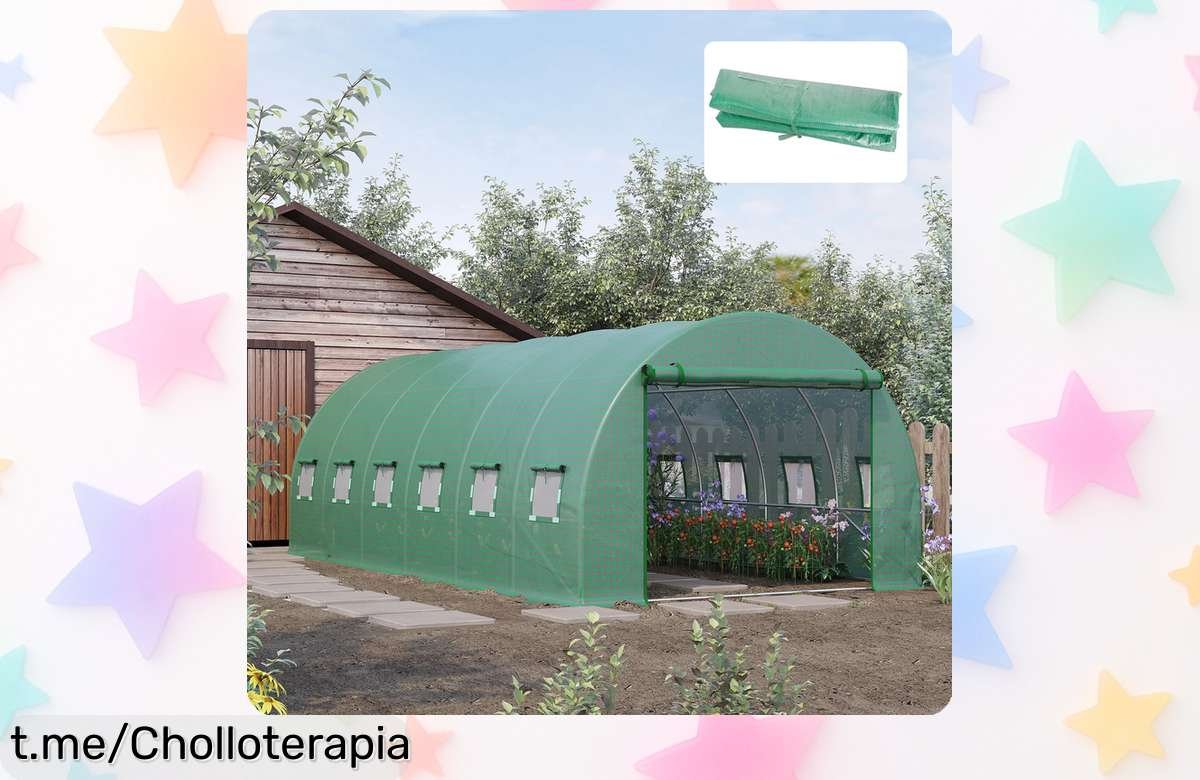 Cubierta de invernadero de túnel Outsunny 6x3x2 m con puertas y ventanas, a precio rebajado ¡Cuida tus plantas como nunca y dale vida a tu jardín antes que sea tarde!