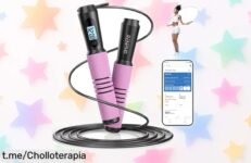 Cuerda para saltar con app que cuenta tus saltos y te reta a quemar grasa, ¡ahora a un precio de ganga! No dejes pasar esta oportunidad divertida para ponerte en forma ya.