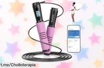 Cuerda para saltar con app que cuenta tus saltos y te reta a quemar grasa, ¡ahora a un precio de ganga! No dejes pasar esta oportunidad divertida para ponerte en forma ya.