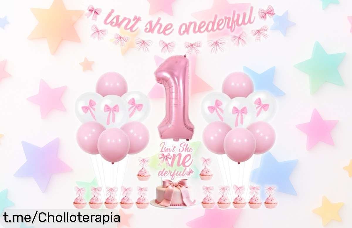 Decoración de fiesta primer cumpleaños Kreatwow lazo rosa, ¡ofertón con precio rebajado! Crea un ambiente mágico y dulce en su día especial antes de que se acabe.