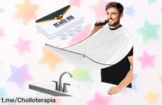 Delantal barba Leaflai con 3 ventosas, el super chollo que hará feliz a ese hombre especial; ¡aprovéchalo antes de que se acabe esta oferta increíble!