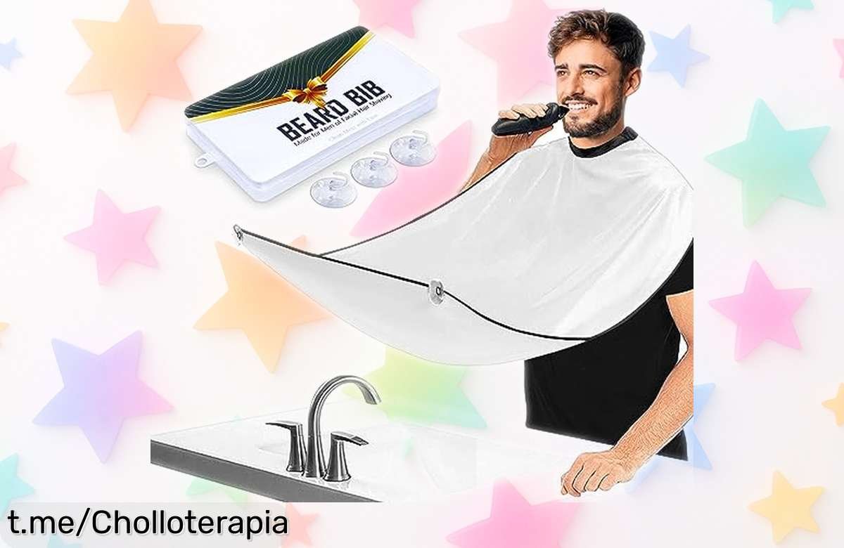 Delantal barba Leaflai con 3 ventosas, el super chollo que hará feliz a ese hombre especial; ¡aprovéchalo antes de que se acabe esta oferta increíble!