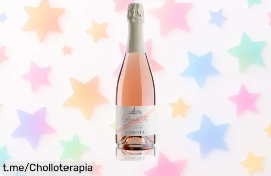 Delicioso Spumante Rosé Marzemino Canevel 2024 con burbujas finas a un precio loco; saborea la frescura y disfruta cada sorbo antes de que se acabe esta oferta irrepetible.