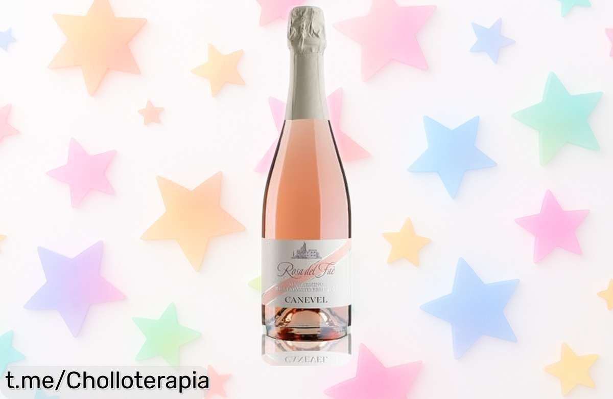 Delicioso Spumante Rosé Marzemino Canevel 2024 con burbujas finas a un precio loco; saborea la frescura y disfruta cada sorbo antes de que se acabe esta oferta irrepetible.