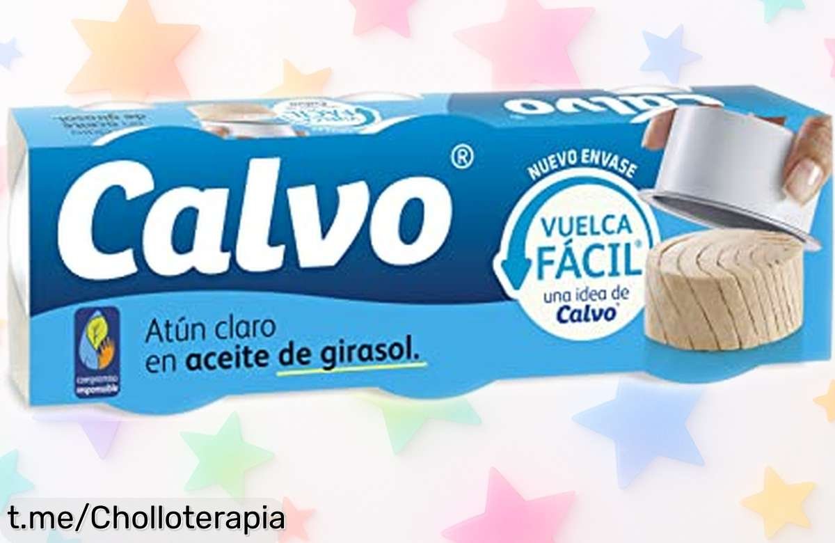 Delicioso atún claro Calvo en aceite de girasol, pack 3x65g con precio rebajado; sabor y nutrientes ideales para toda la familia. ¡Aprovecha este descuentazo antes de que se agote!