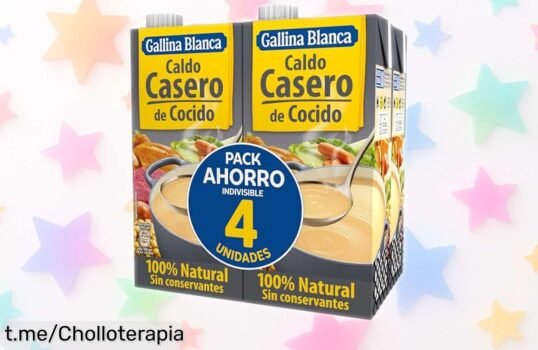 Delicioso caldo casero de cocido Gallina Blanca 4L, sabor que abraza tu corazón. ¡Aprovecha este precio rebajado y llena tu mesa de hogar y cariño ahora mismo!
