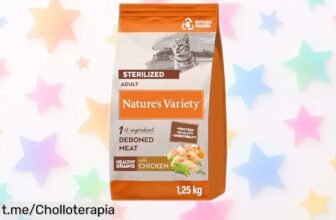 Delicioso pienso para gatos esterilizados Healthy Grains de Nature’s Variety, ¡rebajado ahora! Dale a tu felino la mejor comida y cuida su salud mientras brilla de felicidad.