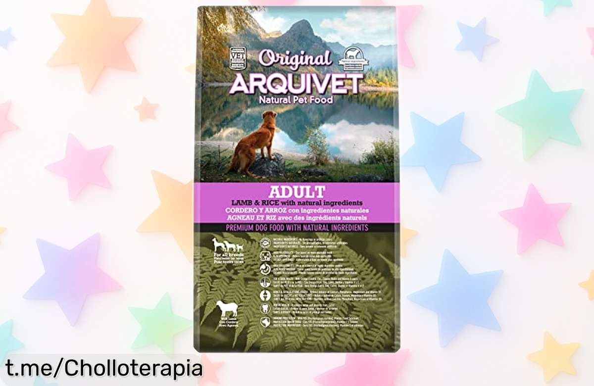 Delicioso pienso para perros Arquivet Original de cordero y arroz, ¡rebajado a precio loco! Dale a tu peludo la energía que necesita, oferta por tiempo limitado.