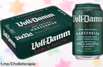 Disfruta de la espectacular cerveza doble malta VollDamm, ahorra con un precio rebajado en paquete de 24 botellas y vive momentos refrescantes que nunca olvidarás. ¡Hazte con ellas ya!