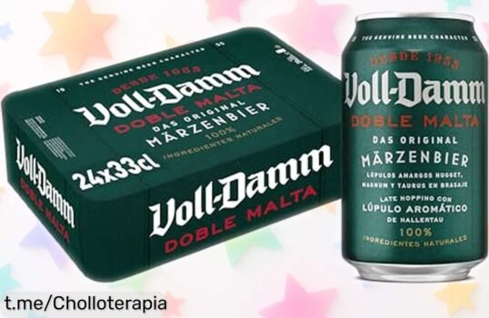Disfruta de la espectacular cerveza doble malta VollDamm, ahorra con un precio rebajado en paquete de 24 botellas y vive momentos refrescantes que nunca olvidarás. ¡Hazte con ellas ya!
