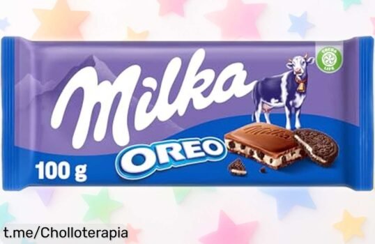 Disfruta de la tableta de chocolate con leche Milka y Oreo a precio rebajado, un bocado crujiente que hará sonreír a todos ¡Consíguelo antes que se agote!