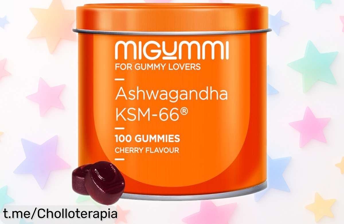 Disfruta de la tranquilidad con estas gominolas de Ashwagandha, ¡rebajadas para que tu bienestar no espere! Energía y relajación en cada bocado, déjate llevar por el chollo.