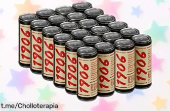 Disfruta de un pack de 24 latas de cerveza lager 1906 Reserva Especial, rebajado en precio para que brindes con sabor y alegría. ¡No te pierdas este ofertón único!