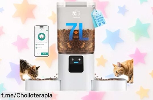 Doble comedero automático Wifi para gatos, ideal para ahorrar tiempo y controlar su alimentación desde el móvil: ¡súper ofertón que no puedes dejar escapar!