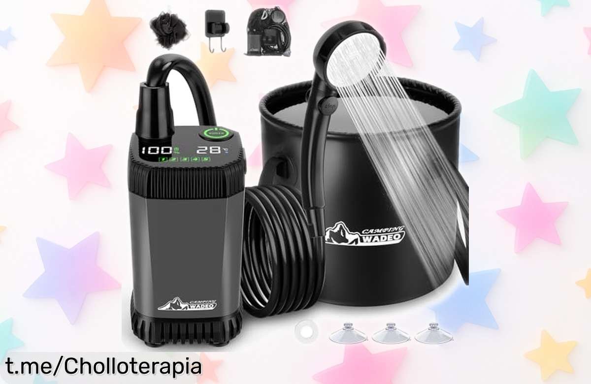 Ducha portátil WADEO para acampar, ¡super chollo a precio rebajado! Dale un toque fresco a tus aventuras, corre antes de que se agote y disfruta al máximo cada momento.
