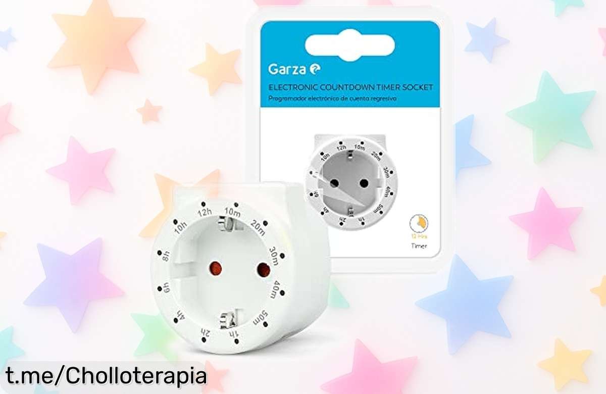 Enchufe programador electrónico Garza: apaga tus dispositivos sin esfuerzo y protege a los más pequeños, ¡ofertón que te da tranquilidad en casa!