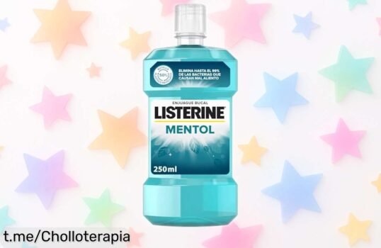 Enjuague bucal Listerine Mentol 250 ml, super chollo con descuento brutal: ¡aliento fresco por 24 horas y cuida tus encías! Aprovecha esta oferta limitada antes que se agote.