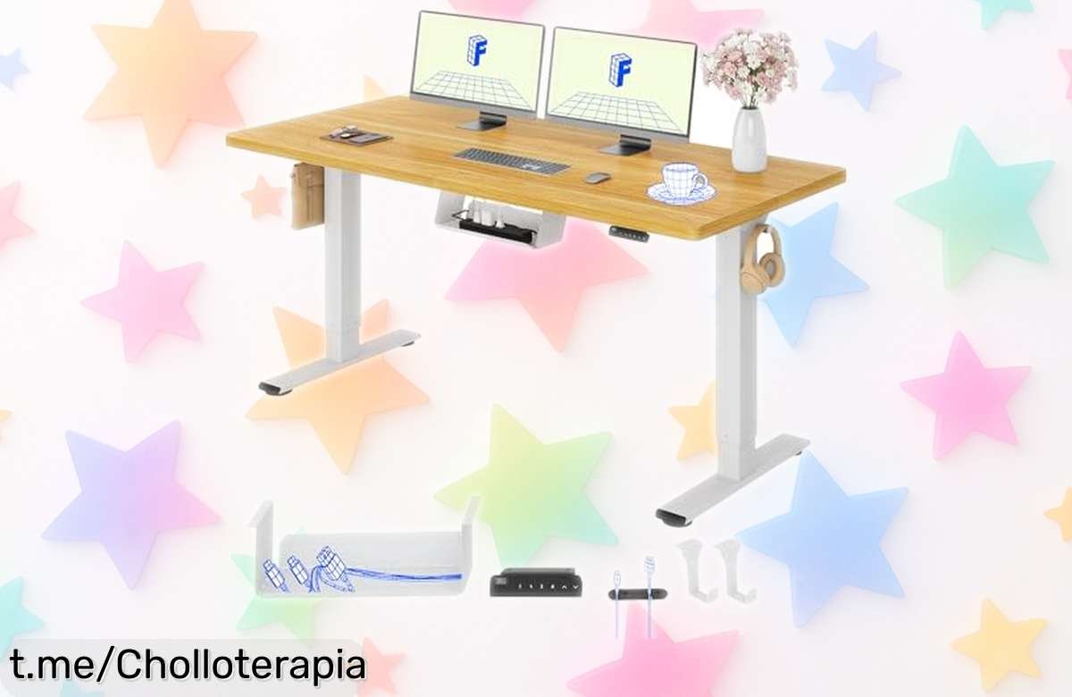 Escritorio elevable eléctrico Flexispot de 160×80 con doble motor y memoria inteligente, ¡increíble chollo para transformar tu espacio y trabajar a lo grande!