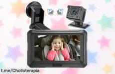 Espejo retrovisor Zacro con cámara HD 1080P para bebé, tranquilidad total a un precio rebajado que no puedes dejar escapar. ¡Consíguelo ya y viaja sin worries!