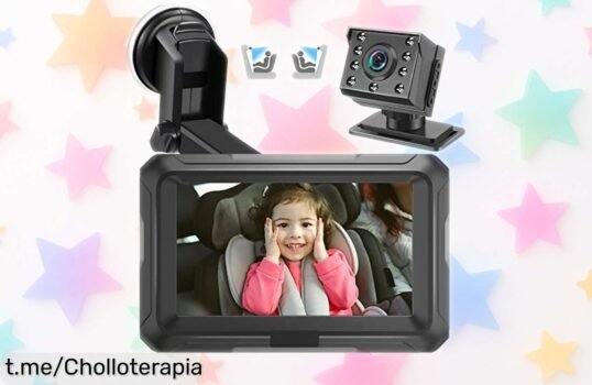 Espejo retrovisor Zacro con cámara HD 1080P para bebé, tranquilidad total a un precio rebajado que no puedes dejar escapar. ¡Consíguelo ya y viaja sin worries!