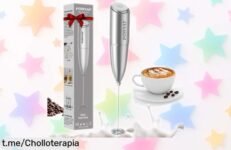Espumador de leche POWSAF para cafés cremosos en 10 segundos, ¡precio rebajado que no puedes dejar pasar! Dale un toque delicioso a tus mañanas antes de que se agote.