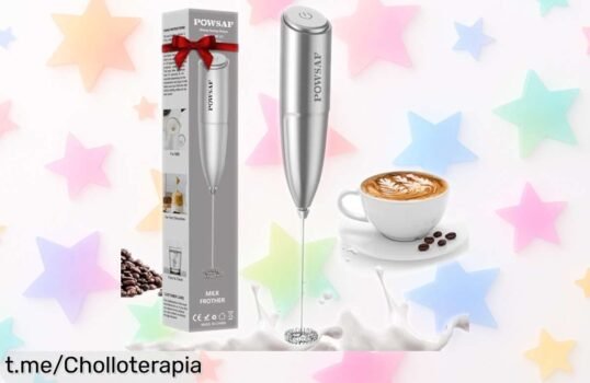 Espumador de leche POWSAF para cafés cremosos en 10 segundos, ¡precio rebajado que no puedes dejar pasar! Dale un toque delicioso a tus mañanas antes de que se agote.