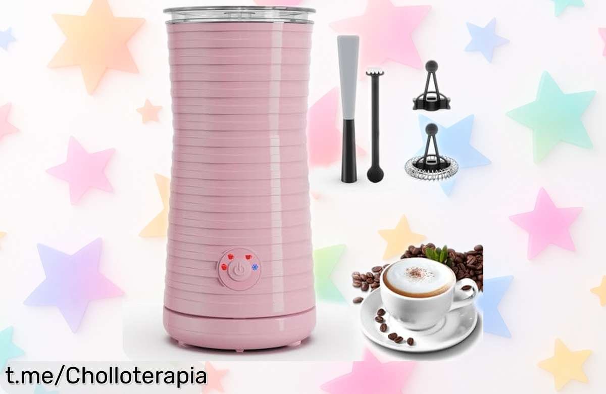 Espumador de leche eléctrico Morpilot 4 en 1, ¡preciosísimo para disfrutar cafés como los del bar! Aprovecha esta oferta y sorprende a tus seres queridos con un toque especial.