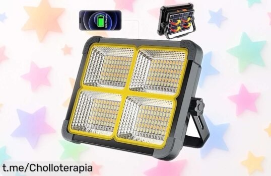 Foco LED recargable con batería de 12.000mAh, el ofertón ideal para camping y pesca que no encontrarás todos los días; ¡engancha tu luz y vive la aventura ahora mismo!