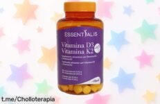 Fortalece tus huesos y sistema inmune con vitaminas D3 + K2 de Essentialis, 180 comprimidos en super chollo ¡aprovecha esta rebaja por tiempo limitado!