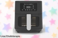 Freidora de aire NARVI NF15 con doble grill y ventana visible, ¡ofertón a un precio rebajado que no puedes dejar escapar! Prepara recetas irresistibles y sorprende a todos.