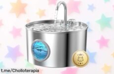 Fuente para gatos de acero inoxidable silenciosa y resistente, ¡rebaja increíble! Sorprende a tu felino con este chollo que te hará disfrutar cada gota. ¡Hazlo ahora antes de que se agote!