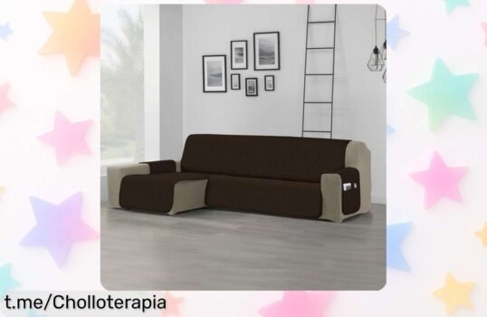 Funda impermeable y antideslizante para sofá chaise longue Dalina, gran rebaja ideal contra manchas y pelos de mascotas: protege tu sofá hoy mismo con este chollo que vuela.