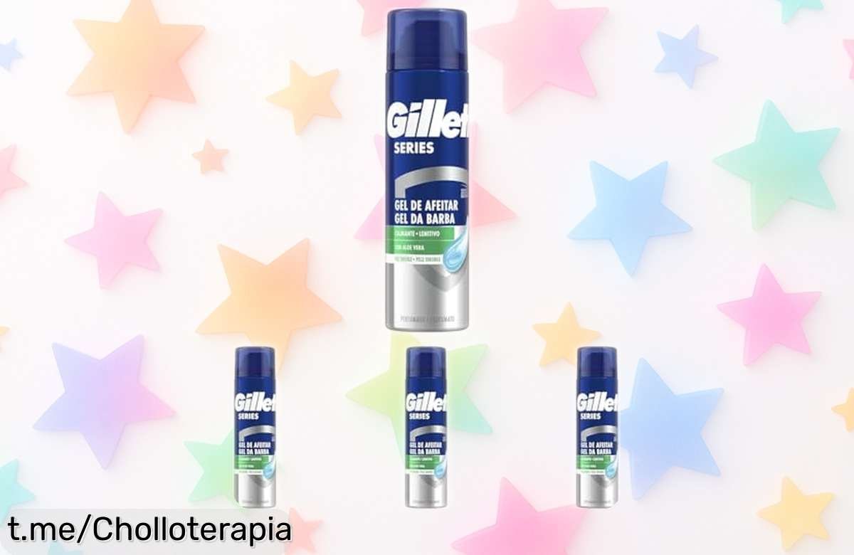 Gel de afeitado calmante Gillette Series con aloe vera en pack de 4 unidades a precio rebajado, ¡aprovecha este super chollo y cuida tu piel como se merece!