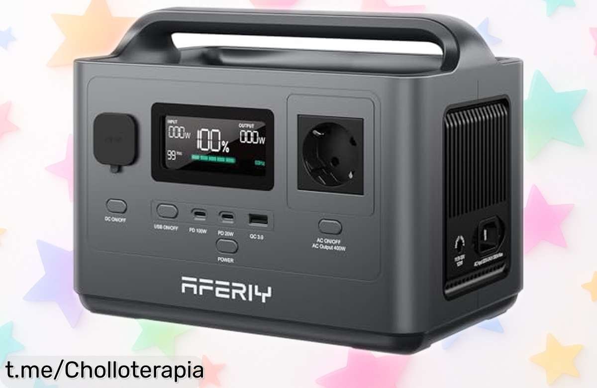 Generador eléctrico portátil AFERIY de 400W, un ofertón que te asegura luz y energía donde sea; ¡aprovecha este chollo antes de que se termine!