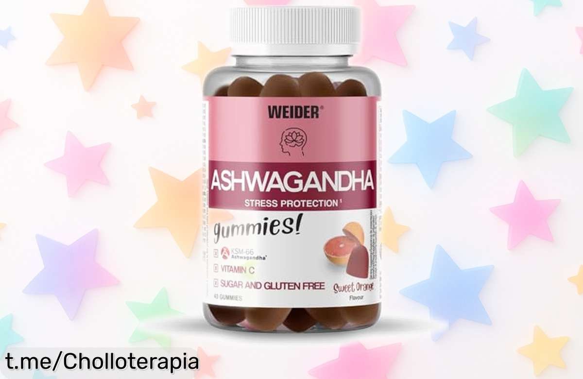 Gominolas Weider Ashwagandha KSM 66, sabor naranja dulce: un super chollo para calmar el estrés y recargar energía. ¡Aprovecha este precio rebajado y dale paz a tu día!
