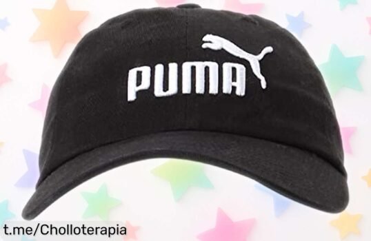 Gorra básica de Puma con ajuste perfecto y ventilación genial a un precio loco, ¡no te quedes sin la tuya para darle estilo a tus planes!
