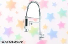 Grifo de cocina Saeuwtowy con led que cambia de color y giratorio 360°, super resistente a precio rebajado, ¡aprovecha este ofertón antes de que se agote y transforma tu espacio!