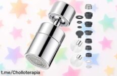 Grifo giratorio 360° con doble chorro de primera que transforma tu cocina o baño a precio loco, ¡no te quedes sin el tuyo y simplifica tus tareas ya!