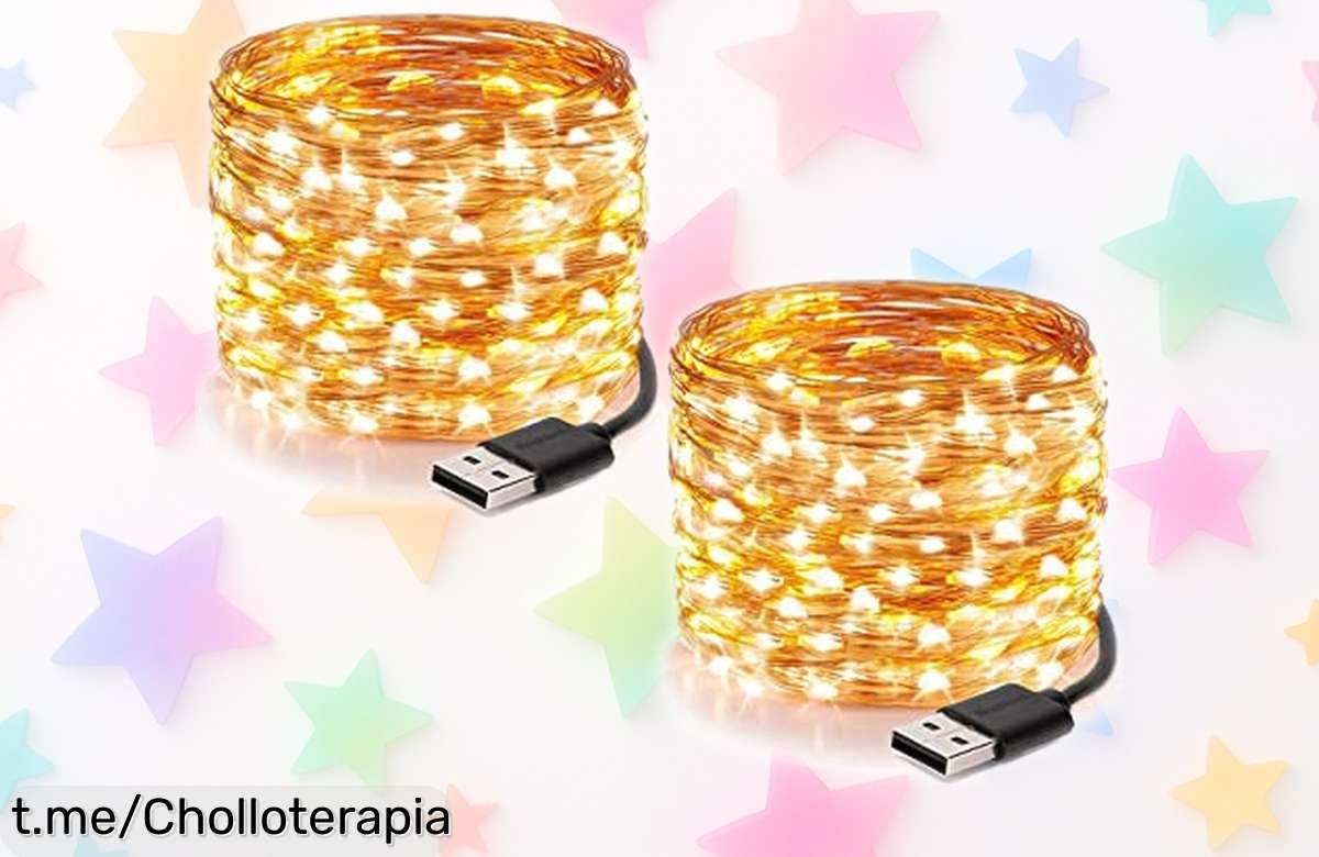 Guirnalda de luces led USB, transforma tu hogar en un universo mágico con 200 leds y aprovecha este súper chollo antes de que se agote. ¡Crea recuerdos iluminados ya!