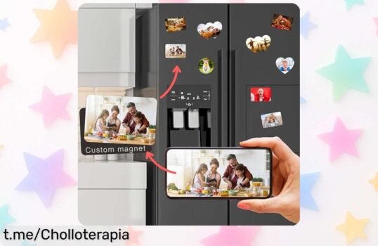 Imán de nevera personalizado con tu foto, un detalle único que ilumina tu espacio; ¡súper descuento por tiempo limitado! No te pierdas este ofertón y sorprende a los tuyos.