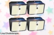 Impresionante luz solar de pared Auting con 158 LED y sensor de movimiento a precio rebajado, ilumina tus noches antes que se acabe esta oferta imperdible.