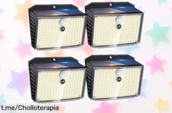 Impresionante luz solar de pared Auting con 158 LED y sensor de movimiento a precio rebajado, ilumina tus noches antes que se acabe esta oferta imperdible.